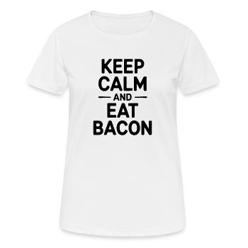 Keep Calm and Eat Bacon - Women's Breathable T-Shirt - white - Front - AI Model Female 172 dark (172cm)
