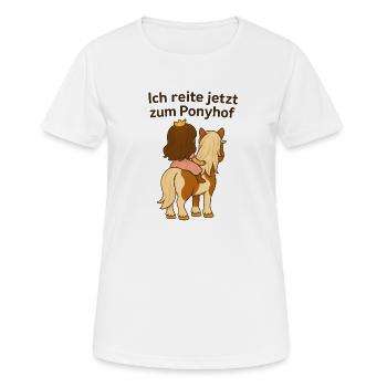 Ponyhof - Frauen T-Shirt atmungsaktiv - Weiß - Vorne - AI Model Female 172 dark (172cm)