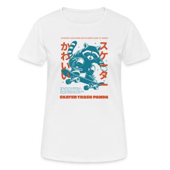 PATINEUR TRASH PANDA - T-shirt respirant Femme - blanc - Devant - AI Model Female 172 dark (172cm)