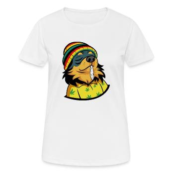 Chiot heureux - T-shirt respirant Femme - blanc - Devant - AI Model Female 172 dark (172cm)