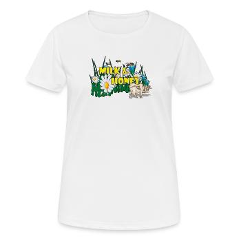 MILK AND HONEY - Frauen T-Shirt atmungsaktiv - Weiß - Vorne - AI Model Female 172 dark (172cm)
