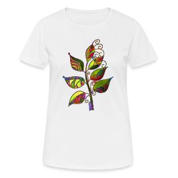 leaves - Women's Breathable T-Shirt - white - Front - AI Model Female 172 dark (172cm)