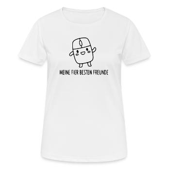 gamer-friends-mouse-buttons-funny-spruch_1 - Women's Breathable T-Shirt - white - Front - AI Model Female 172 dark (172cm)