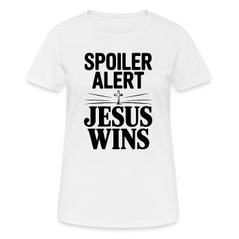 Spoiler Alert Jesus Wins - Women's Breathable T-Shirt - white - Front - AI Model Female 172 dark (172cm)