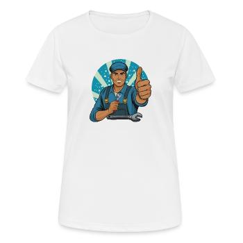 Illustration de pouce vers le haut d’artisan - T-shirt respirant Femme - blanc - Devant - AI Model Female 172 dark (172cm)