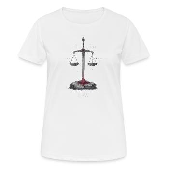 Schwert der Gerechtigkeit und Macht - Frauen T-Shirt atmungsaktiv - Weiß - Vorne - AI Model Female 172 dark (172cm)