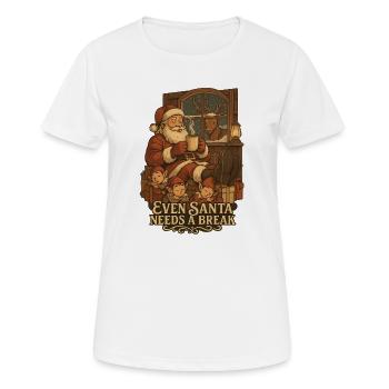 Weihnachtsmann Pause am Kamin - Frauen T-Shirt atmungsaktiv - Weiß - Vorne - AI Model Female 172 dark (172cm)