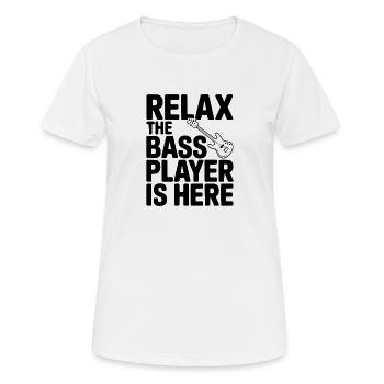 Entspannt euch, der Bassist ist da! - Frauen T-Shirt atmungsaktiv - Weiß - Vorne - AI Model Female 172 dark (172cm)