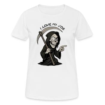 Grim Black Grim Reaper Smiling - Women's Breathable T-Shirt - white - Front - AI Model Female 172 dark (172cm)