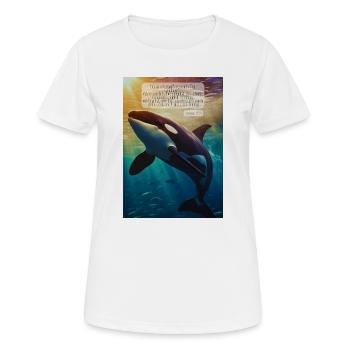 Orca Underwater Hope Verse - T-shirt respirant Femme - blanc - Devant - AI Model Female 172 dark (172cm)