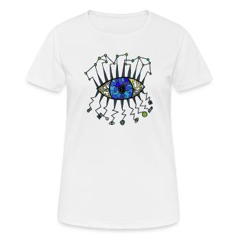 Spionageauge - Frauen T-Shirt atmungsaktiv - Weiß - Vorne - AI Model Female 172 dark (172cm)