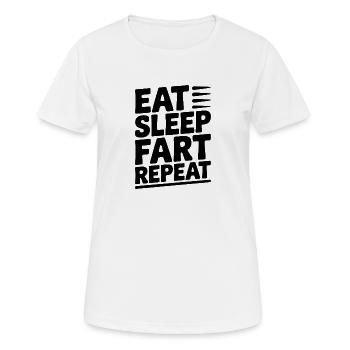 Manger dormir pet répéter - T-shirt respirant Femme - blanc - Devant - AI Model Female 172 dark (172cm)