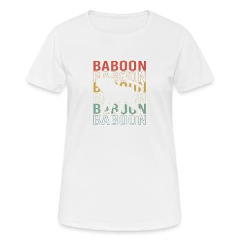 Babouin Babouin Primate Singe Singe - T-shirt respirant Femme - blanc - Devant - AI Model Female 172 dark (172cm)
