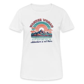 Wander_Woman - Frauen T-Shirt atmungsaktiv - Weiß - Vorne - AI Model Female 172 dark (172cm)