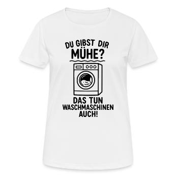 waschmaschinen mühe geben arbeit - Frauen T-Shirt atmungsaktiv - Weiß - Vorne - AI Model Female 172 dark (172cm)