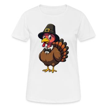 Thanksgiving Lustiger Thanksgiving Truthahn - Frauen T-Shirt atmungsaktiv - Weiß - Vorne - AI Model Female 172 dark (172cm)
