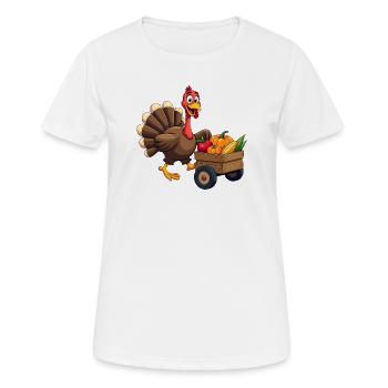 Thanksgiving Lustiger Thanksgiving Truthahn - Frauen T-Shirt atmungsaktiv - Weiß - Vorne - AI Model Female 172 dark (172cm)