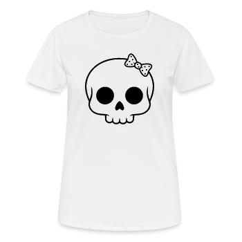 Cute skull with bow | Girly Goth - Women's Breathable T-Shirt - white - Front - AI Model Female 172 dark (172cm)