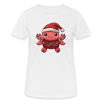 Crabe Crabe Noël - T-shirt respirant Femme - blanc - Devant - AI Model Female 172 dark (172cm)