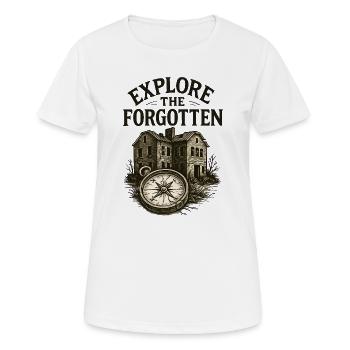 Urbex - Exploration Urbaine - Explorateur Urbain - T-shirt respirant Femme - blanc - Devant - AI Model Female 172 dark (172cm)