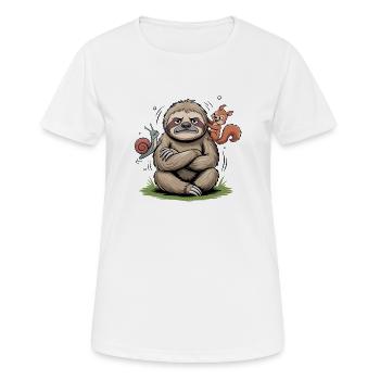 Confident sloth with companion friends - Women's Breathable T-Shirt - white - Front - AI Model Female 172 dark (172cm)