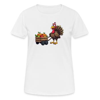 Thanksgiving Lustiger Thanksgiving Truthahn - Frauen T-Shirt atmungsaktiv - Weiß - Vorne - AI Model Female 172 dark (172cm)