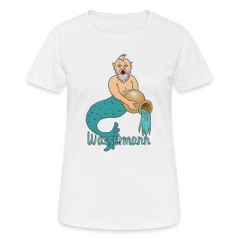 Signe du zodiaque Verseau - T-shirt respirant Femme - blanc - Devant - AI Model Female 172 dark (172cm)