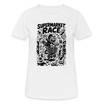 Supermarket Race Kids Funny - Women's Breathable T-Shirt - white - Front - AI Model Female 172 dark (172cm)