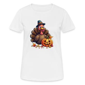 Thanksgiving Lustiger Thanksgiving Truthahn - Frauen T-Shirt atmungsaktiv - Weiß - Vorne - AI Model Female 172 dark (172cm)