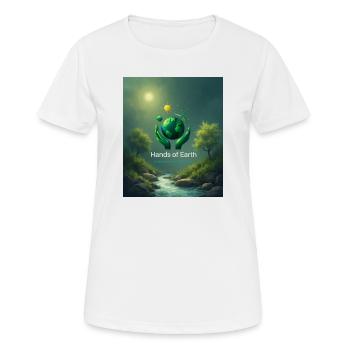 La Terre entre des mains vertes - T-shirt respirant Femme - blanc - Devant - AI Model Female 172 dark (172cm)