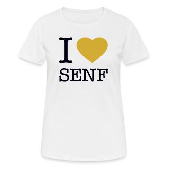 I love Senf - Frauen T-Shirt atmungsaktiv - Weiß - Vorne - AI Model Female 172 dark (172cm)