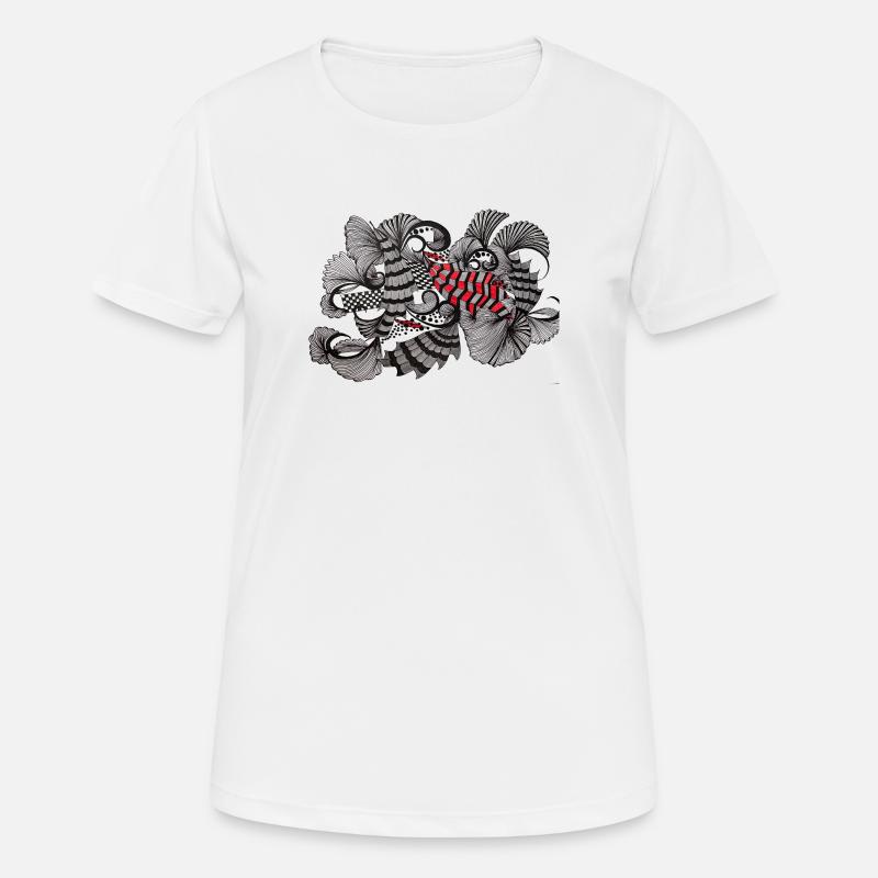 Black White Red Pattern - Women's Breathable T-Shirt - white