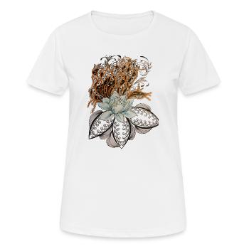 Coral Bloom with Lotus Lances - Women's Breathable T-Shirt - white - Front - AI Model Female 172 dark (172cm)