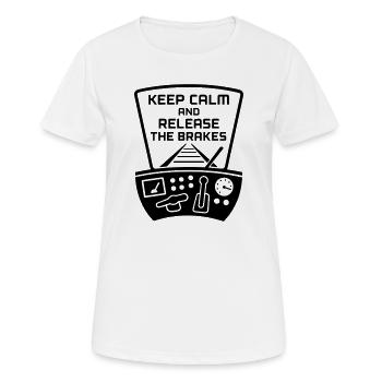 Desserrage des freins conducteur de train - T-shirt respirant Femme - blanc - Devant - AI Model Female 172 dark (172cm)