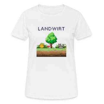 Farmer Pixel World Scène rurale - T-shirt respirant Femme - blanc - Devant - AI Model Female 172 dark (172cm)