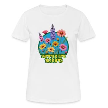 Summertime Blooms - Women's Breathable T-Shirt - white - Front - AI Model Female 172 dark (172cm)