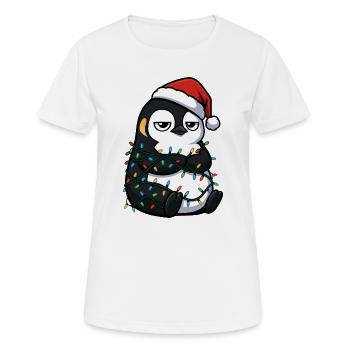 Mürrischer Pinguin Weihnachten Clumsy Santa Verhed - T-shirt respirant Femme - blanc - Devant - AI Model Female 172 dark (172cm)