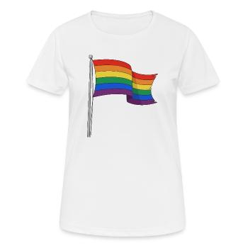 Rainbow flag curvy tracks - Women's Breathable T-Shirt - white - Front - AI Model Female 172 dark (172cm)