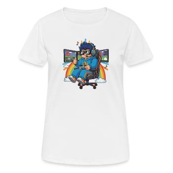 Cool streamer playing games - Women's Breathable T-Shirt - white - Front - AI Model Female 172 dark (172cm)