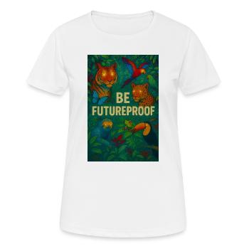 Be future-proof - Women's Breathable T-Shirt - white - Front - AI Model Female 172 dark (172cm)