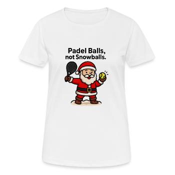 Padel Santa: Balls statt Schnee - Frauen T-Shirt atmungsaktiv - Weiß - Vorne - AI Model Female 172 dark (172cm)