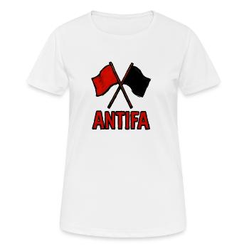 Antifa - Frauen T-Shirt atmungsaktiv - Weiß - Vorne - AI Model Female 172 dark (172cm)