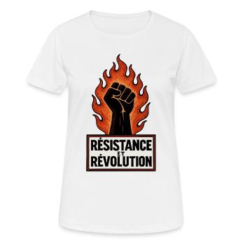 Widerstand und Revolution – Streik – Volkskampf - Frauen T-Shirt atmungsaktiv - Weiß - Vorne - AI Model Female 172 dark (172cm)
