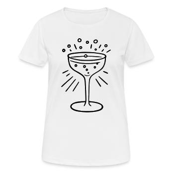 Bulles de verre et lignes rayonnantes - T-shirt respirant Femme - blanc - Devant - AI Model Female 172 dark (172cm)