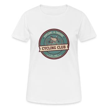 Cycling Club Vintage: Erkunden & Durchhalten  - Frauen T-Shirt atmungsaktiv - Weiß - Vorne - AI Model Female 172 dark (172cm)
