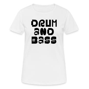 Drum and Bass fancy logo design - Women's Breathable T-Shirt - white - Front - AI Model Female 172 dark (172cm)
