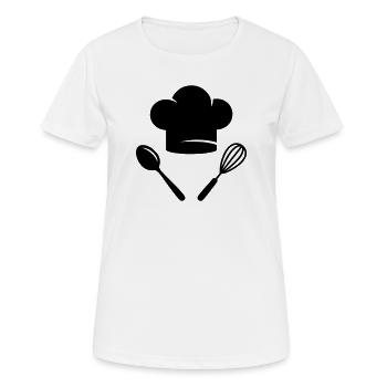 Koch & Küche | Kochen ist Liebe Logo - Frauen T-Shirt atmungsaktiv - Weiß - Vorne - AI Model Female 172 dark (172cm)