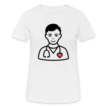 Freundlicher Arzt | Medizin mit Herz - Frauen T-Shirt atmungsaktiv - Weiß - Vorne - AI Model Female 172 dark (172cm)