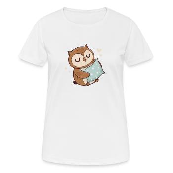 Kuschelige Eule und Sternenwolke - Frauen T-Shirt atmungsaktiv - Weiß - Vorne - AI Model Female 172 dark (172cm)