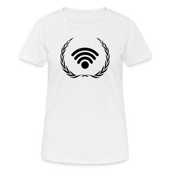 Couronne Internet Wi-Fi - T-shirt respirant Femme - blanc - Devant - AI Model Female 172 dark (172cm)